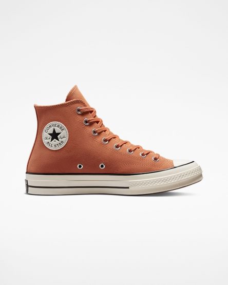 Men's Converse Chuck 70 Suede High Top Shoes Orange / Black | AU 86135A